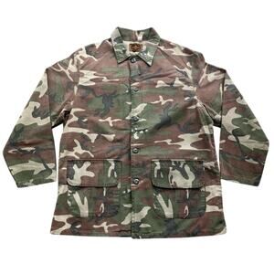 Vintage SafTBak Jacket Men Medium Duck Camo Hunting Light Shirt Button Chore